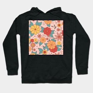 vintage groovy 70's floral wallpaper print Hoodie